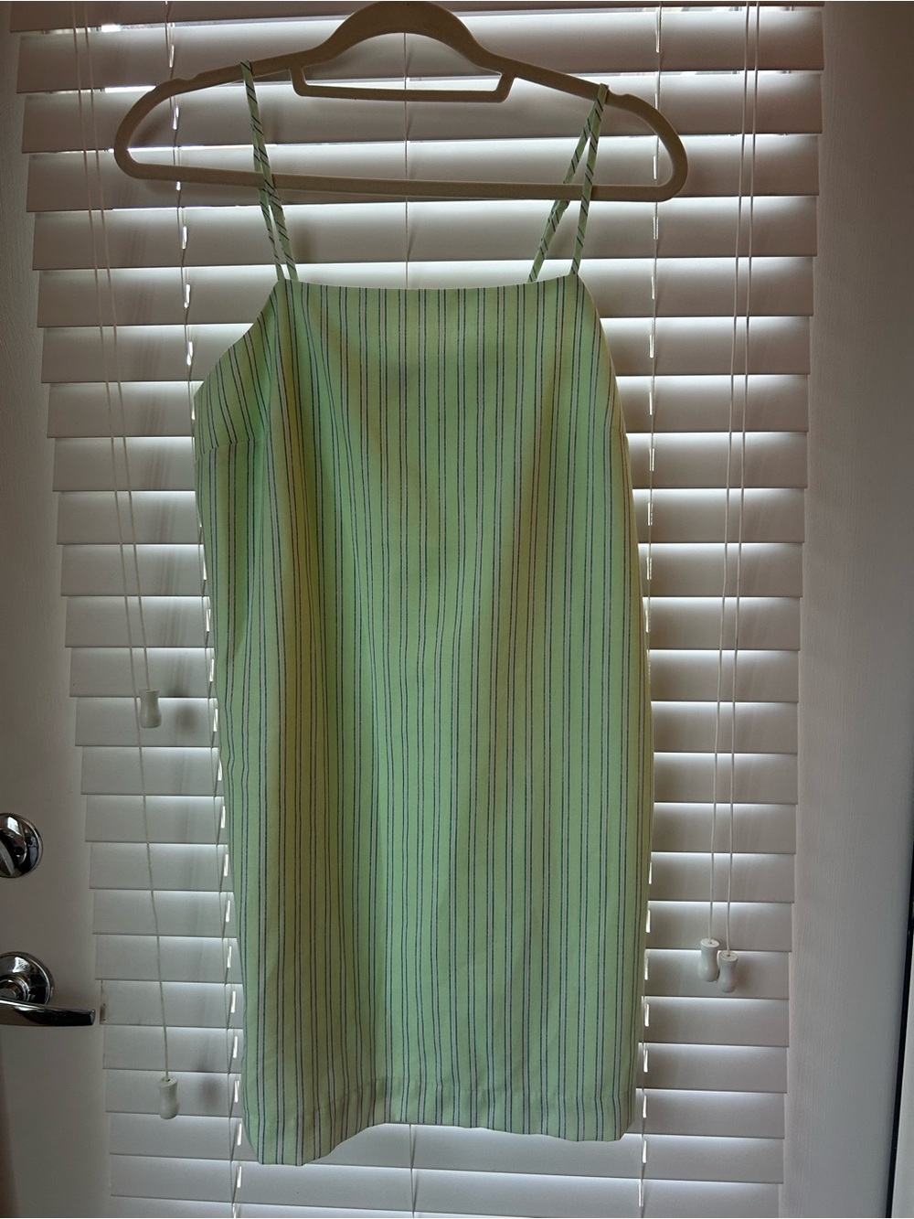Old Navy Light Green and Pink Striped Slip Dress Size Medium